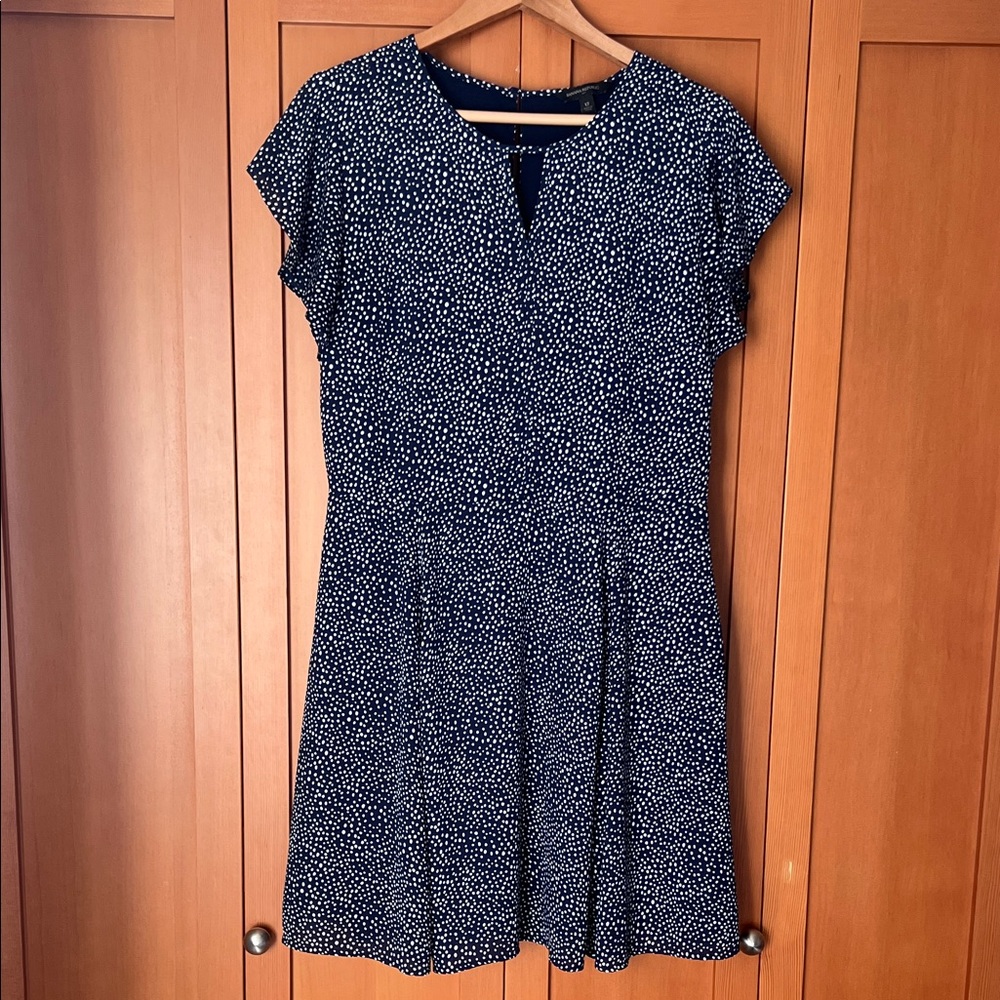 Banana Republic Navy Blue Polka Dot Dress